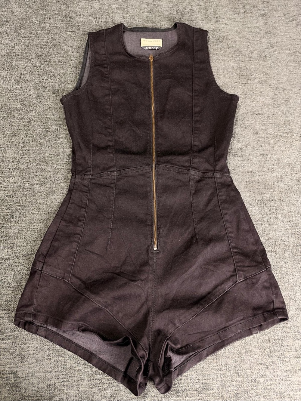 Free People We The Free CRVY Wonderland Playsuit Black 8 Western Festival Romper